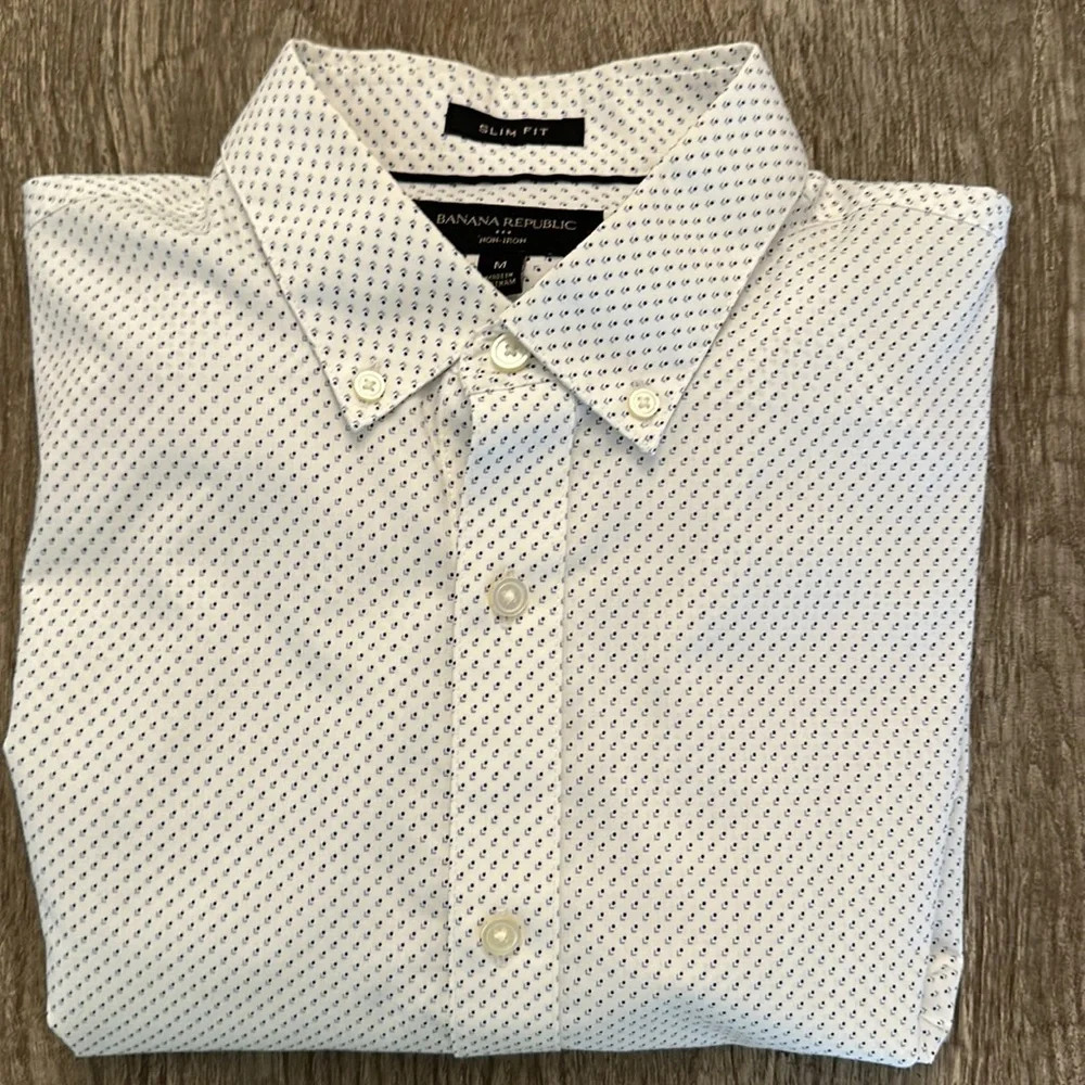 3 Banana Republic Mens Medium Slim Fit Button Down Dress Shirts - Picture 4 of 8